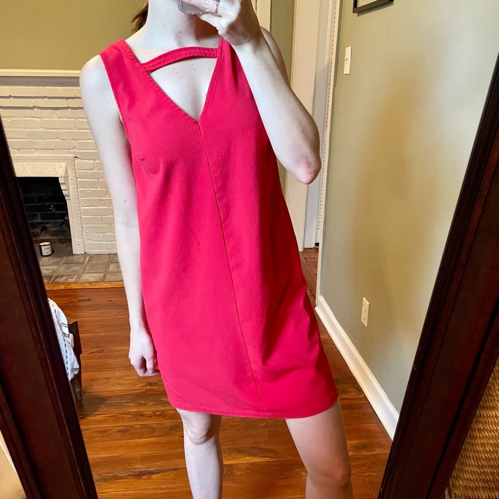 Red A&F Slip Dress with V-Neck Detail XS